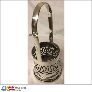 Antique Silver-Plated Bottle Holder with handle