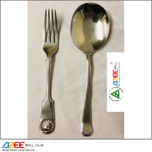 Antique Silver Plated Serving Large Serving Fork & Spoon
