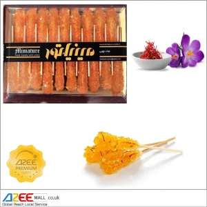 Saffron Rock Candy Sugar Sticks 500g | Nabat Chobi | Saffron Tea Sweetener