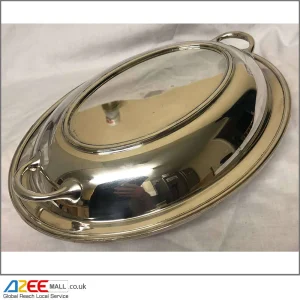 Lovely Antique Silver Plated Lidded Dish-Hand Engraved Foliate Design