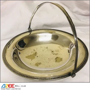 Mappin and Webb Princes Silver-Plated Round Basket With Swing handle Vintage