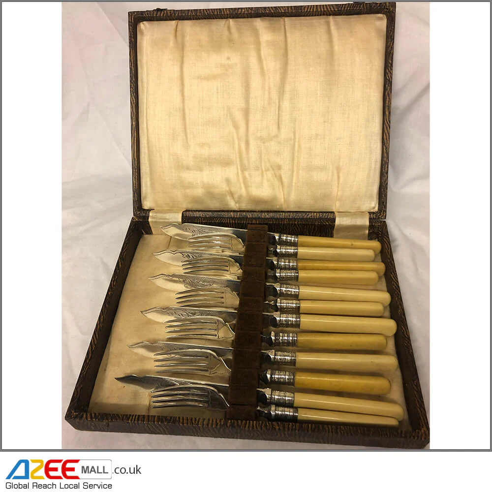 Set of Lovely Vintage Silver-Plated Cutlery with Bakelite Handles