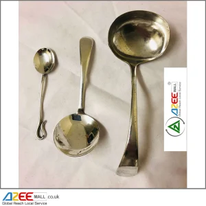 Two Antique Silver Plated English Pattern Sauce Ladles And A Tea Spoon