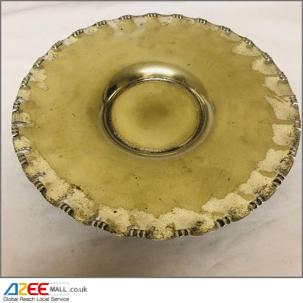 Vintage Silver-Plated Round Decorative Fruit Plate